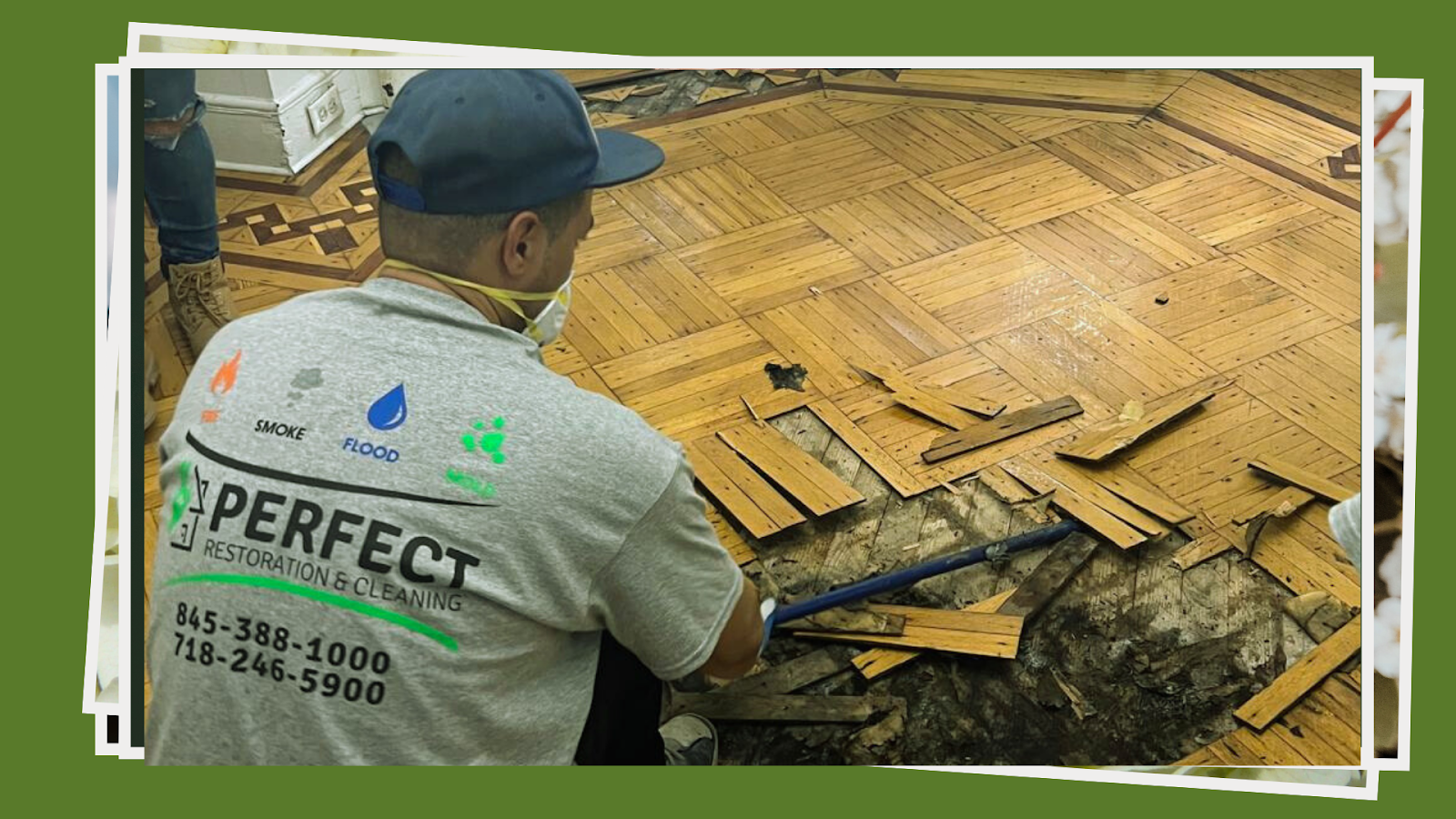 Perfect Restoration expert dealing with fire damage